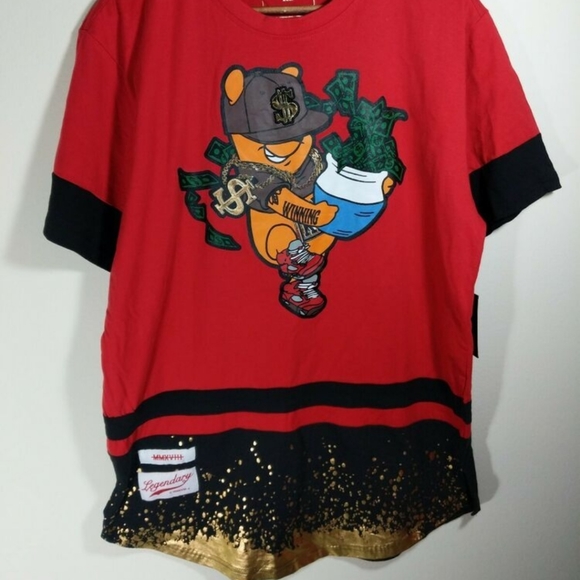 Men's L Switch Remarkable Red Pooh Winning T-shirt - Picture 2 of 9